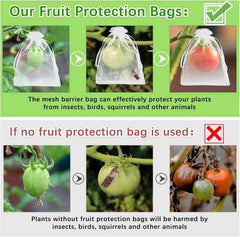 200 Pcs Fruit Protection Bags with Drawstring - White, 6 x 8 Inch 07FC0E-D4 - KOEEK [4]