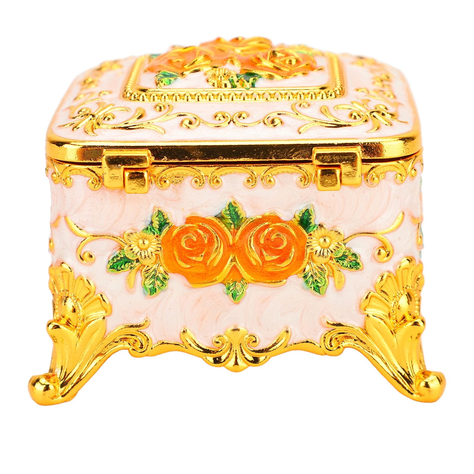 new Classic Trinket Storage Organizer Rose Pattern Ring Box for Earrings Necklaces koeek - KOEEK