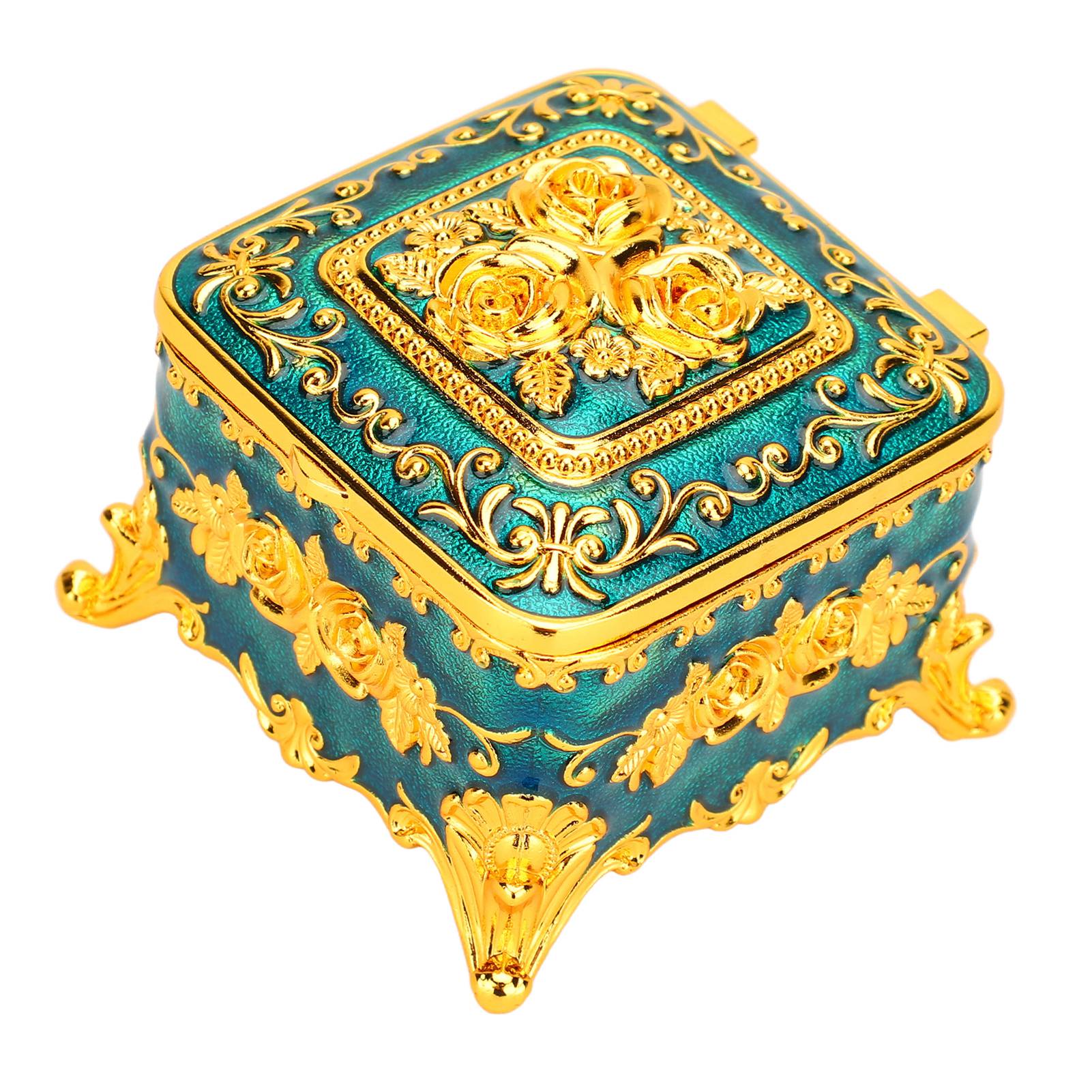 new Classic Trinket Storage Organizer Rose Pattern Ring Box for Earrings Necklaces koeek - KOEEK