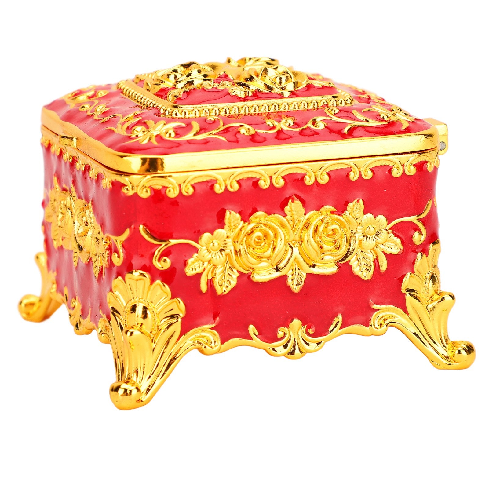 new Classic Trinket Storage Organizer Rose Pattern Ring Box for Earrings Necklaces koeek - KOEEK