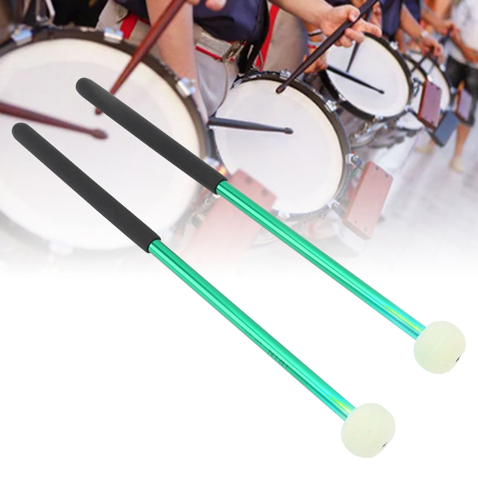 new 1 Pair Timpani Mallets Soft Felt Head Rubber Handle Percussion Drumsticks koeek - KOEEK