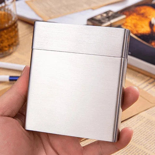 20 Stick Stainless Steel Cigarette Case Metal Portable Smoking Box For Men 07FC0E-D4 - KOEEK [1]