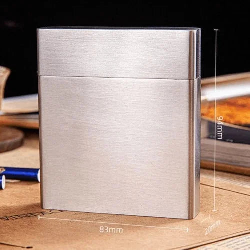 20 Stick Stainless Steel Cigarette Case Metal Portable Smoking Box For Men 07FC0E-D4 - KOEEK [4]