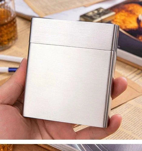 20 Stick Stainless Steel Cigarette Case Metal Portable Smoking Box For Men 07FC0E-D4 - KOEEK [6]