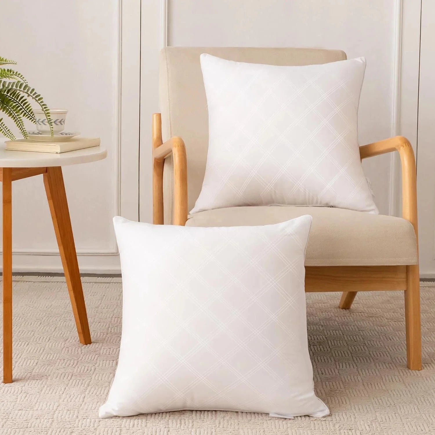 20x20 Decorative Pillow Inserts, Set of 2, White Square Pillow Inserts 07FC0E-D4 - KOEEK [7]