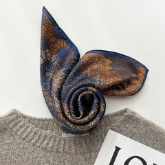 21'' Scarf Bandana Women Small Kerchief Wrap Tied Blue Orange  Mulberry Silk 07FC0E-D4 - KOEEK [2]