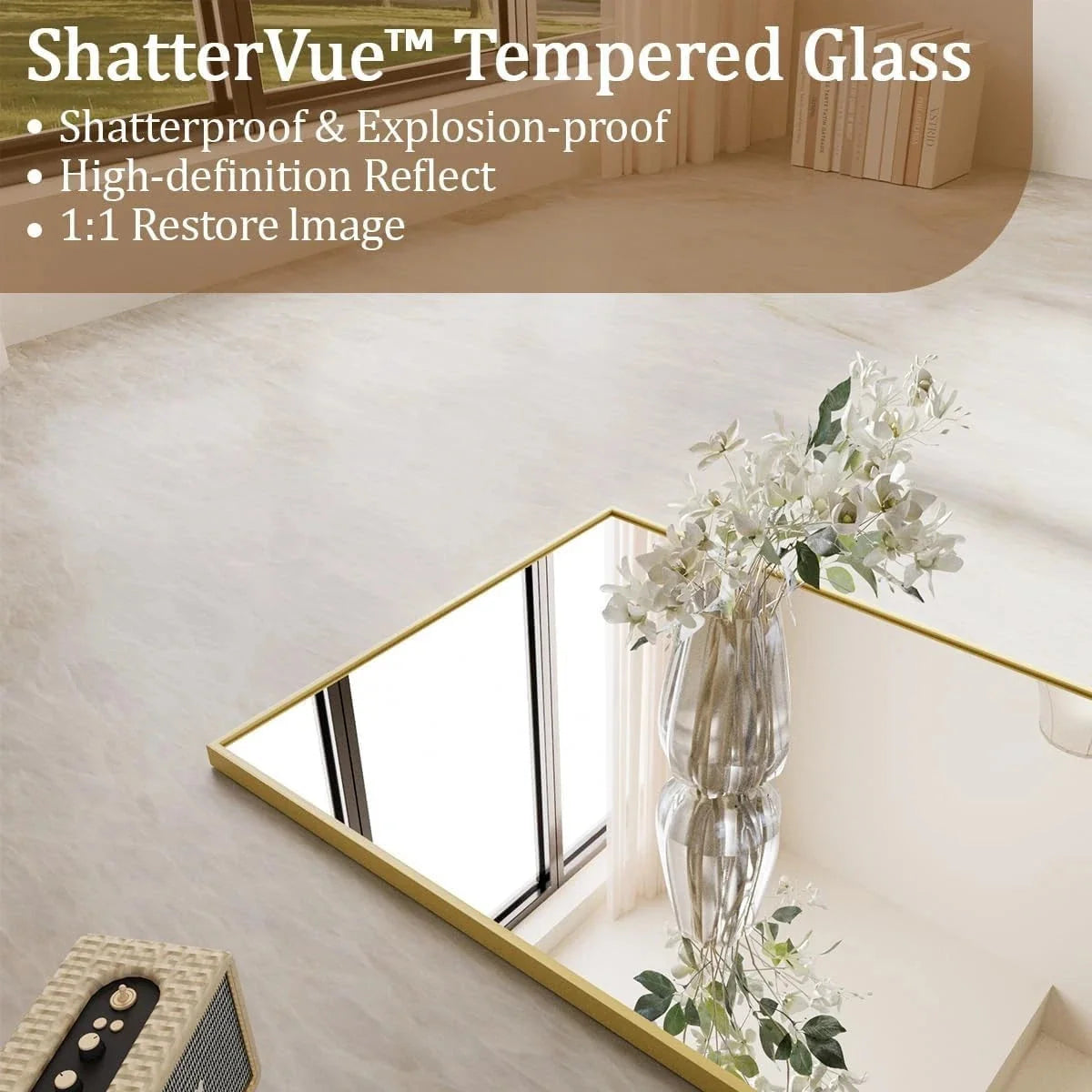 21"x56" Floor Mirror Full Length, Bedroom Floor Body Mirror, Large Gold Mirror 07FC0E-D4 - KOEEK [2]