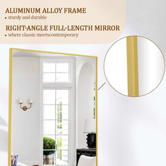 21"x56" Floor Mirror Full Length, Bedroom Floor Body Mirror, Large Gold Mirror 07FC0E-D4 - KOEEK [3]