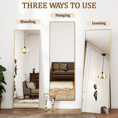 21"x56" Floor Mirror Full Length, Bedroom Floor Body Mirror, Large Gold Mirror 07FC0E-D4 - KOEEK [4]