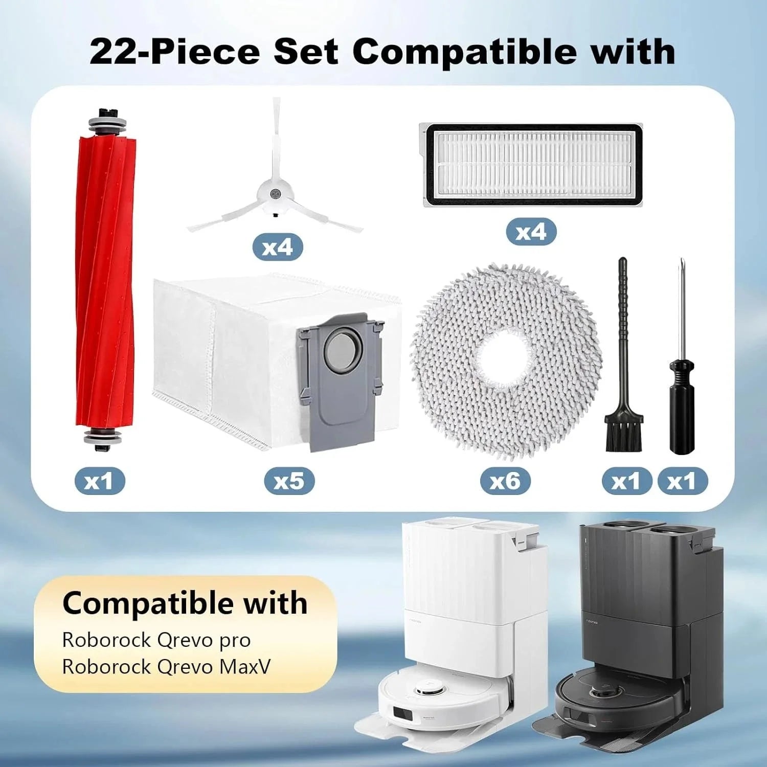 22 vacuum cleaner accessories, cleaning robot 07FC0E-D4 - KOEEK [2]