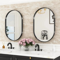22"x30" Bathroom Mirror,Bathroom Vanity Mirror Metal Framed,Wall-Mounted Mirrors 07FC0E-D4 - KOEEK [2]
