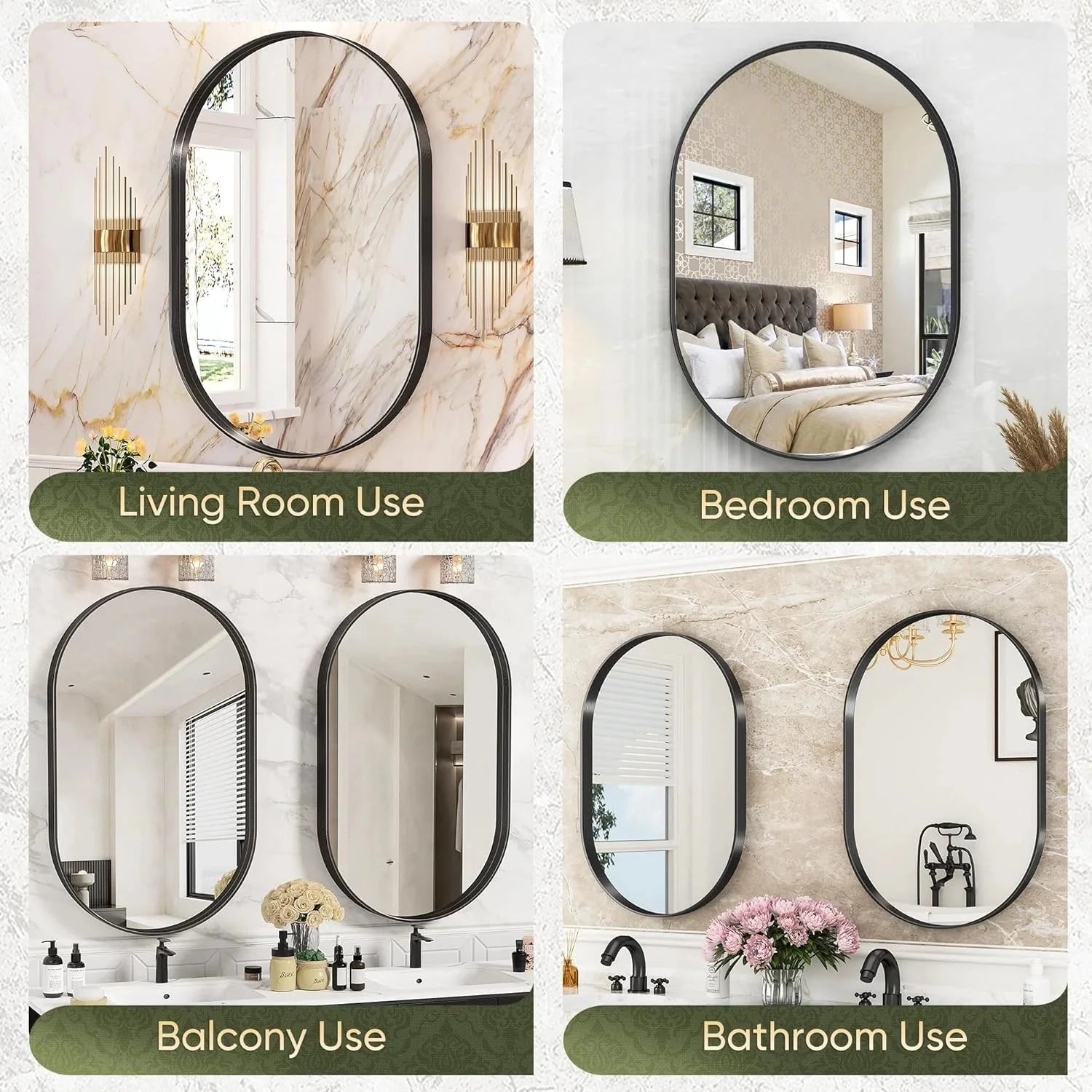 22"x30" Bathroom Mirror,Bathroom Vanity Mirror Metal Framed,Wall-Mounted Mirrors 07FC0E-D4 - KOEEK [7]