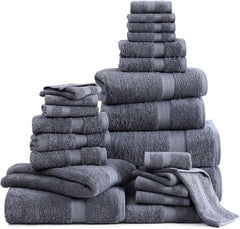 24 Piece Bath Towel Set -  Cotton Bath Towel, Absorbent Towel for Bathroom 07FC0E-D4 - KOEEK [1]