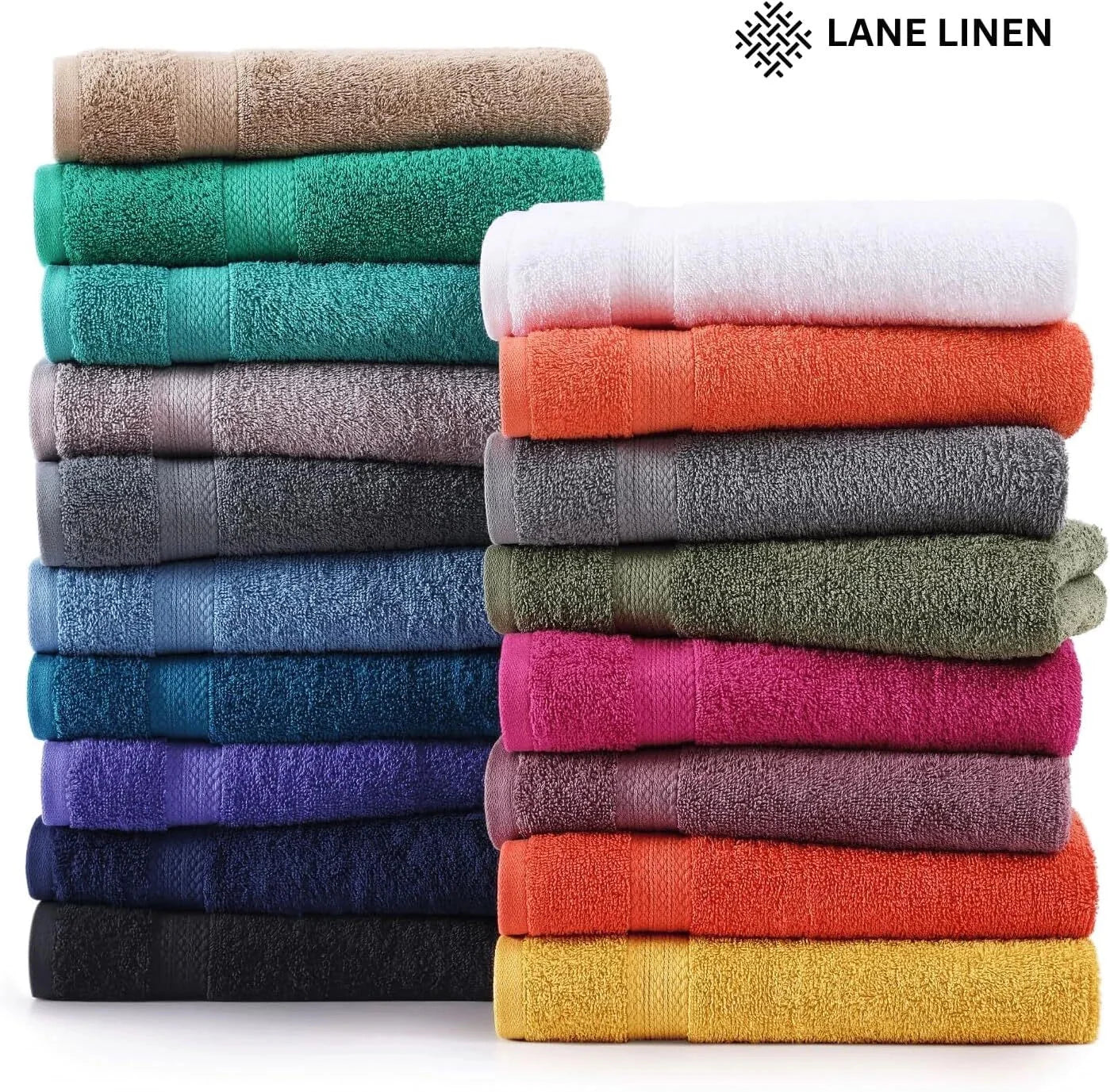 24 Piece Bath Towel Set -  Cotton Bath Towel, Absorbent Towel for Bathroom 07FC0E-D4 - KOEEK [8]