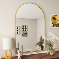 24"x36" Arch Bathroom Mirror, Wall Mounted Vanity Metal Frame Mirror for Bedroom 07FC0E-D4 - KOEEK [1]