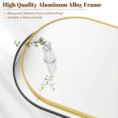 24"x36" Arch Bathroom Mirror, Wall Mounted Vanity Metal Frame Mirror for Bedroom 07FC0E-D4 - KOEEK [3]