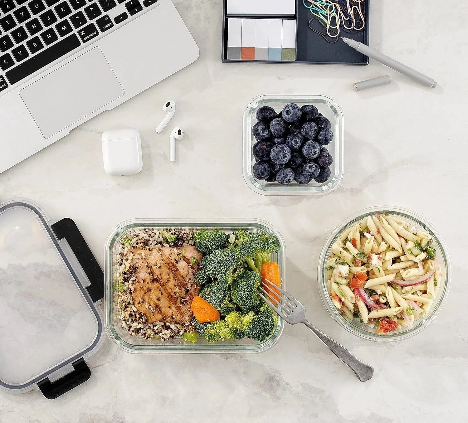 24pc Kitchen Storage Containers with Lids, Glass Meal Prep Container for Lunch 07FC0E-D4 - KOEEK [7]