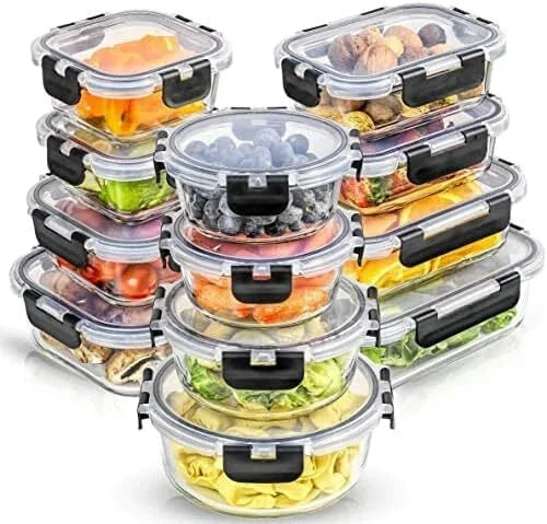 24pc Kitchen Storage Containers with Lids, Glass Meal Prep Container for Lunch 07FC0E-D4 - KOEEK [9]