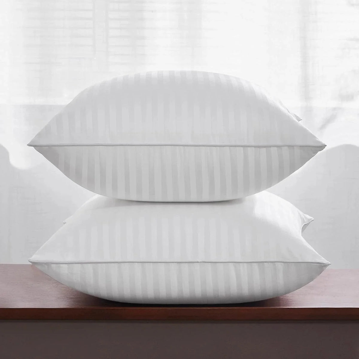 26 x 26 feather pillow cushion, soft cotton cover white cushion, 2 pcs. 07FC0E-D4 - KOEEK [1]