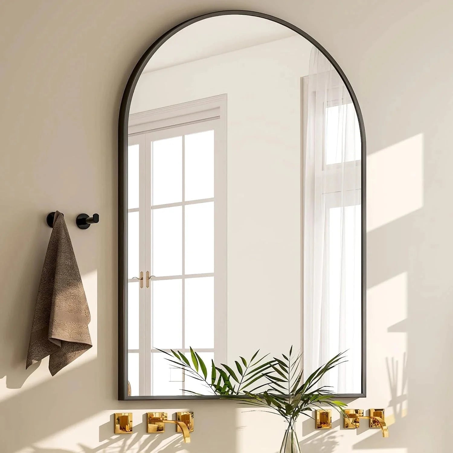 26x38inch Arch Bathroom Mirror-Arched Bathroom Mirror/Wall Mounted Vanity Mirror 07FC0E-D4 - KOEEK [7]