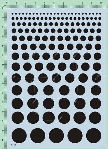 2-16mm Diameter Round Dot Military Markings Car Model Water Slide Decal Black 07FC0E-D4 - KOEEK [1]