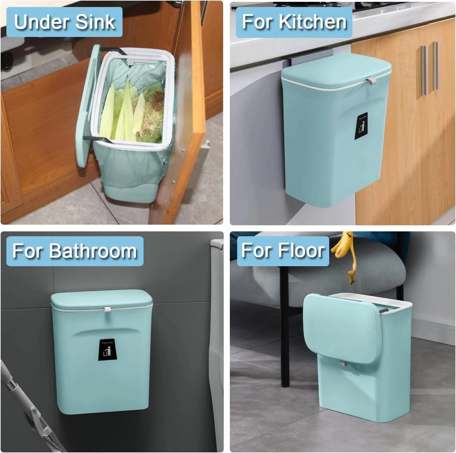 2.4 gallon kitchen compost bin, suitable for countertop or under sink 07FC0E-D4 - KOEEK [6]