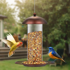 2 Pack Metal Wide Bird Feeders -Hanging Outdoor Bird Feeder with 1.6lbs Capacity 07FC0E-D4 - KOEEK [1]