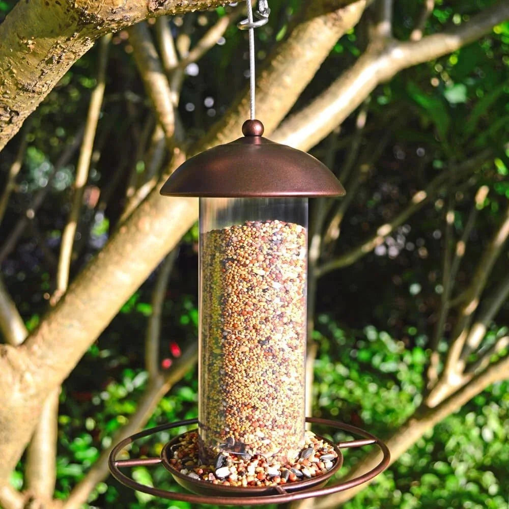 2 Pack Metal Wide Bird Feeders -Hanging Outdoor Bird Feeder with 1.6lbs Capacity 07FC0E-D4 - KOEEK [6]