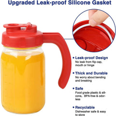 2 Pack Wide Mouth Mason Jar Lids with Handle, Airtight & Leak-proof Seal, 07FC0E-D4 - KOEEK [4]