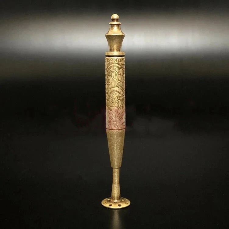 2 in 1 Carved Smoking Pipe Tamper Brass Pick Tool Tamp Vintage Tobacco 07FC0E-D4 - KOEEK [1]