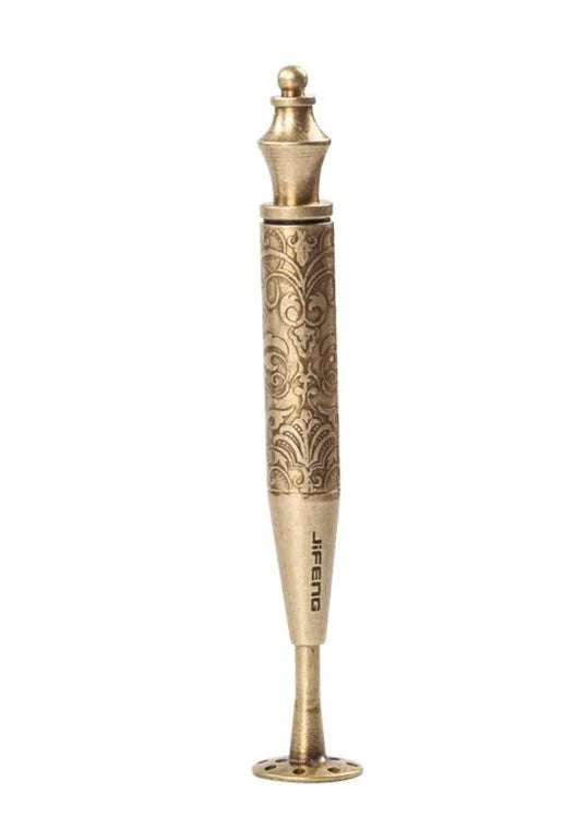 2 in 1 Carved Smoking Pipe Tamper Brass Pick Tool Tamp Vintage Tobacco 07FC0E-D4 - KOEEK [7]