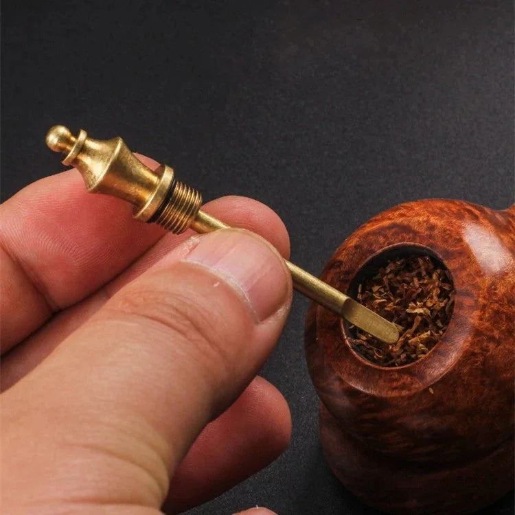 2 in 1 Carved Smoking Pipe Tamper Brass Pick Tool Tamp Vintage Tobacco 07FC0E-D4 - KOEEK [8]