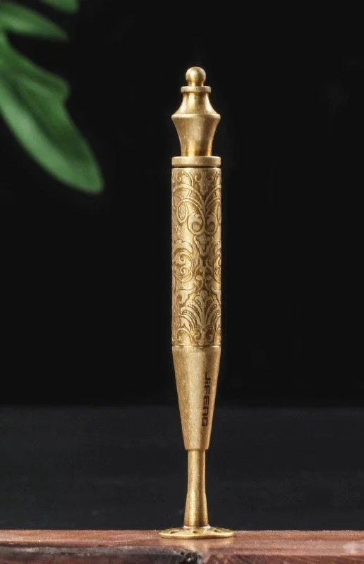 2 in 1 Carved Smoking Pipe Tamper Brass Pick Tool Tamp Vintage Tobacco 07FC0E-D4 - KOEEK [9]