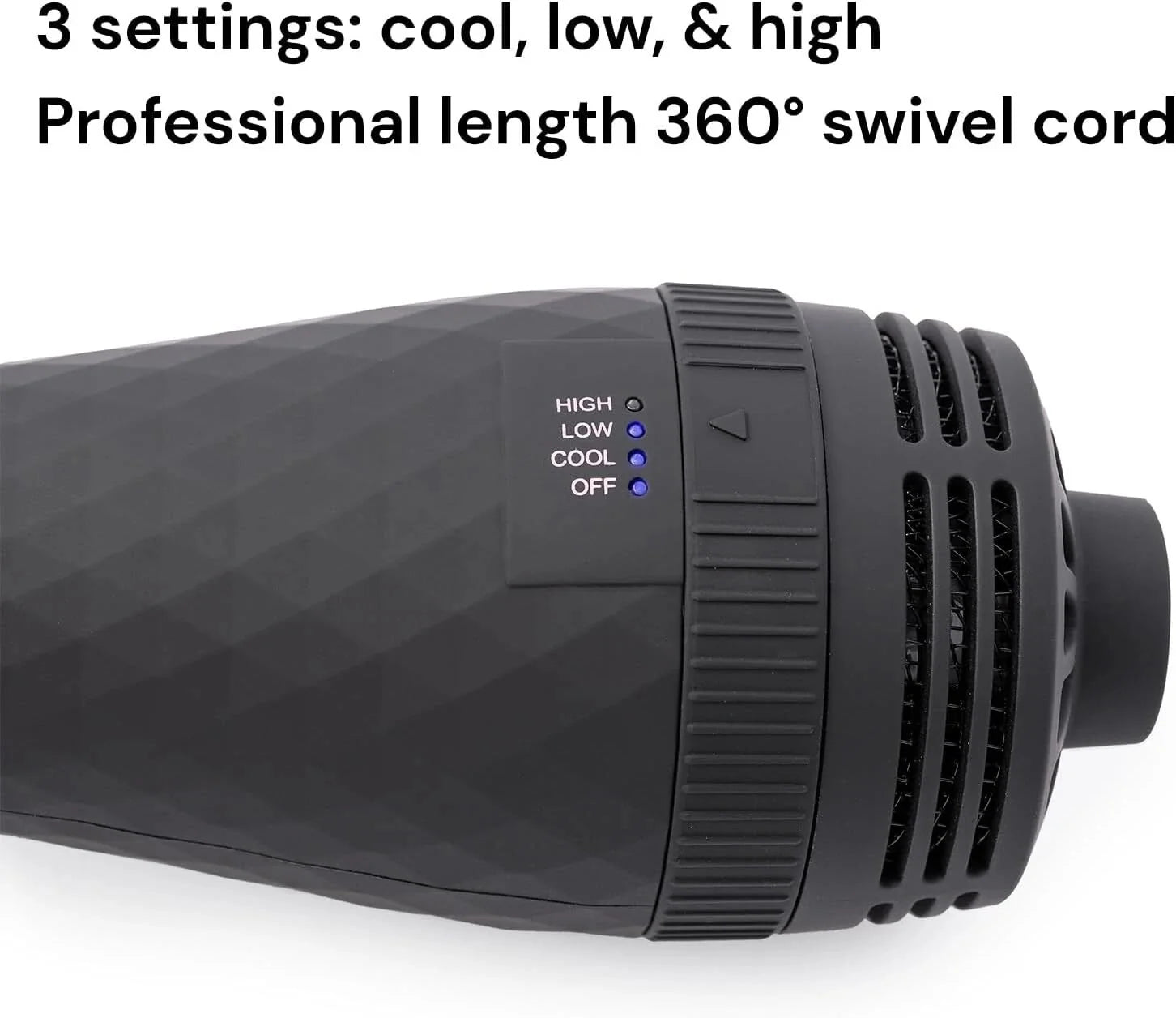 2 in 1 Titanium Hair Dryer Brush | 2 in 1 Hot Air Brush, (Black - 75mm) 07FC0E-D4 - KOEEK [5]
