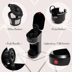 2-in-1 coffee maker – single-cup brewing and grinding coffee maker 07FC0E-D4 - KOEEK [2]