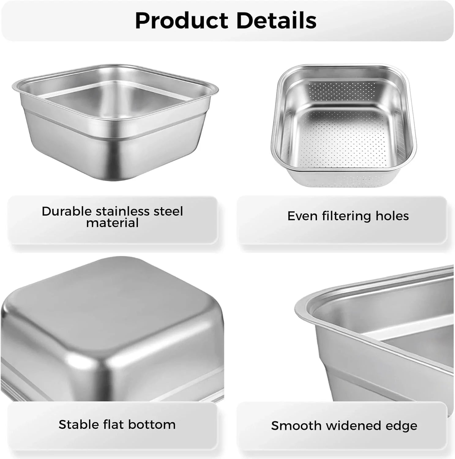 2-in-1 dishwashing basin set, stainless steel dishwashing basin with strainer 07FC0E-D4 - KOEEK [3]