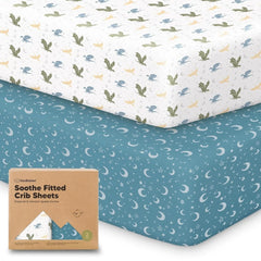 2-piece organic crib sheet set (for boys and girls) - 52x28 inches 07FC0E-D4 - KOEEK [1]