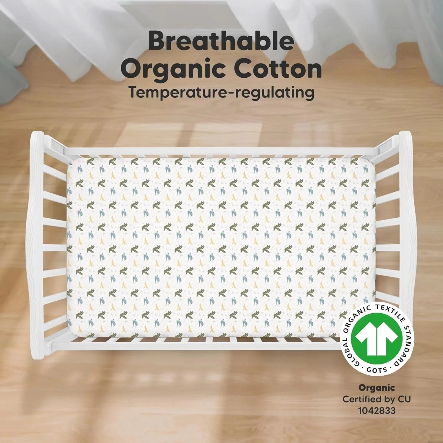 2-piece organic crib sheet set (for boys and girls) - 52x28 inches 07FC0E-D4 - KOEEK [2]
