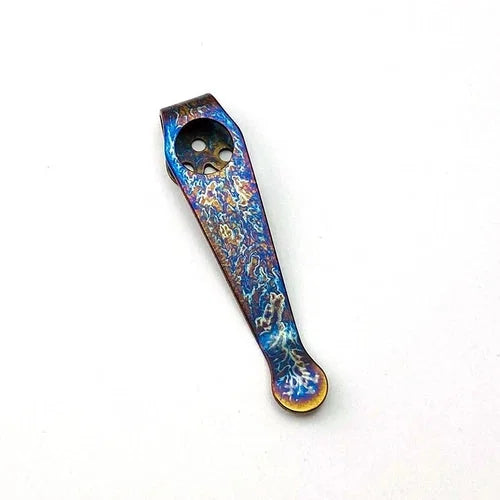 2pcs Custom Titanium Deep Carry Pocket Clip for Spyderco Knife PM2 / Para 3 More 07FC0E-D4 - KOEEK [2]