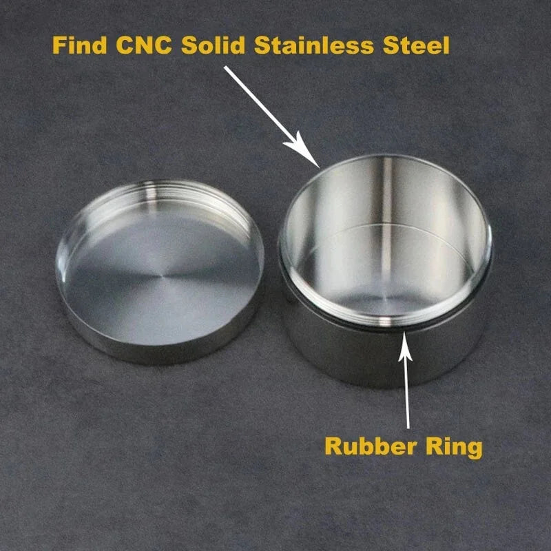 304 Stainless Steel Waterproof Storage Box Pill Case Capsule Seal Container EDC 07FC0E-D4 - KOEEK [7]