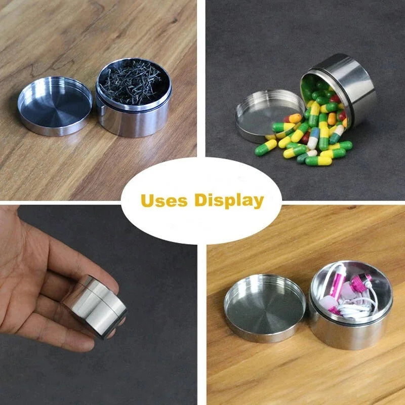 304 Stainless Steel Waterproof Storage Box Pill Case Capsule Seal Container EDC 07FC0E-D4 - KOEEK [8]