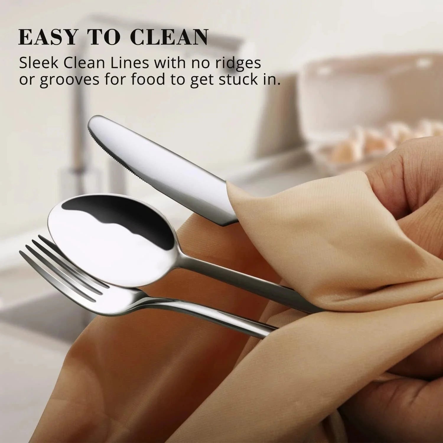 30 Piece Silverware Set, Flatware Set for 6, 18/10 Stainless Steel Silverware 07FC0E-D4 - KOEEK [6]