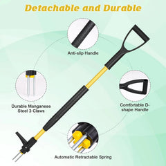 39" Detachable Weed Puller Tool Stand Up,Heavy Duty D-Handle Weeding Tool 07FC0E-D4 - KOEEK [3]