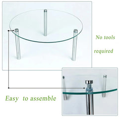3Pcs Round Tempered Glass Cake Stands Set 8''10''13''Cupcake Display Stand Plate 07FC0E-D4 - KOEEK [3]