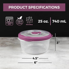 3.1 Cup Plastic Bowls Food Storage Container With Lid For Leftovers, Meal Prep 07FC0E-D4 - KOEEK [3]