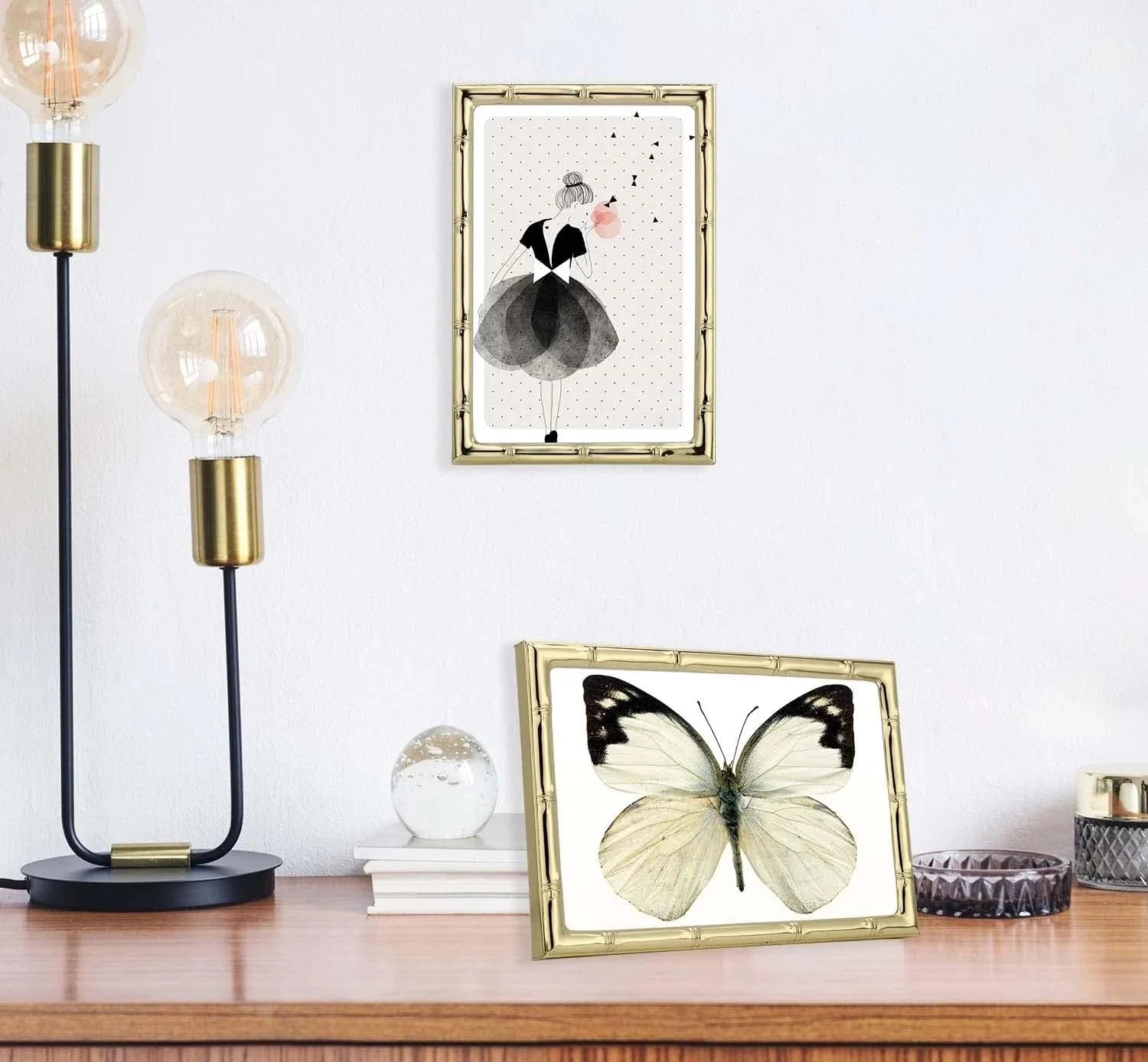 3-2x3 inch golden multi-metal photo frame, three-piece design, set of 2 07FC0E-D4 - KOEEK [11]