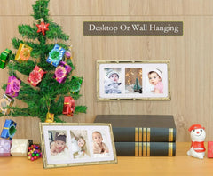 3-2x3 inch golden multi-metal photo frame, three-piece design, set of 2 07FC0E-D4 - KOEEK [3]