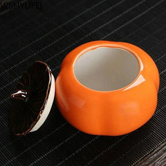 3.5inch Ceramics Persimmon Tea Jar Tea Bag Storage Box Sealed Porcelain Caddy 07FC0E-D4 - KOEEK [3]