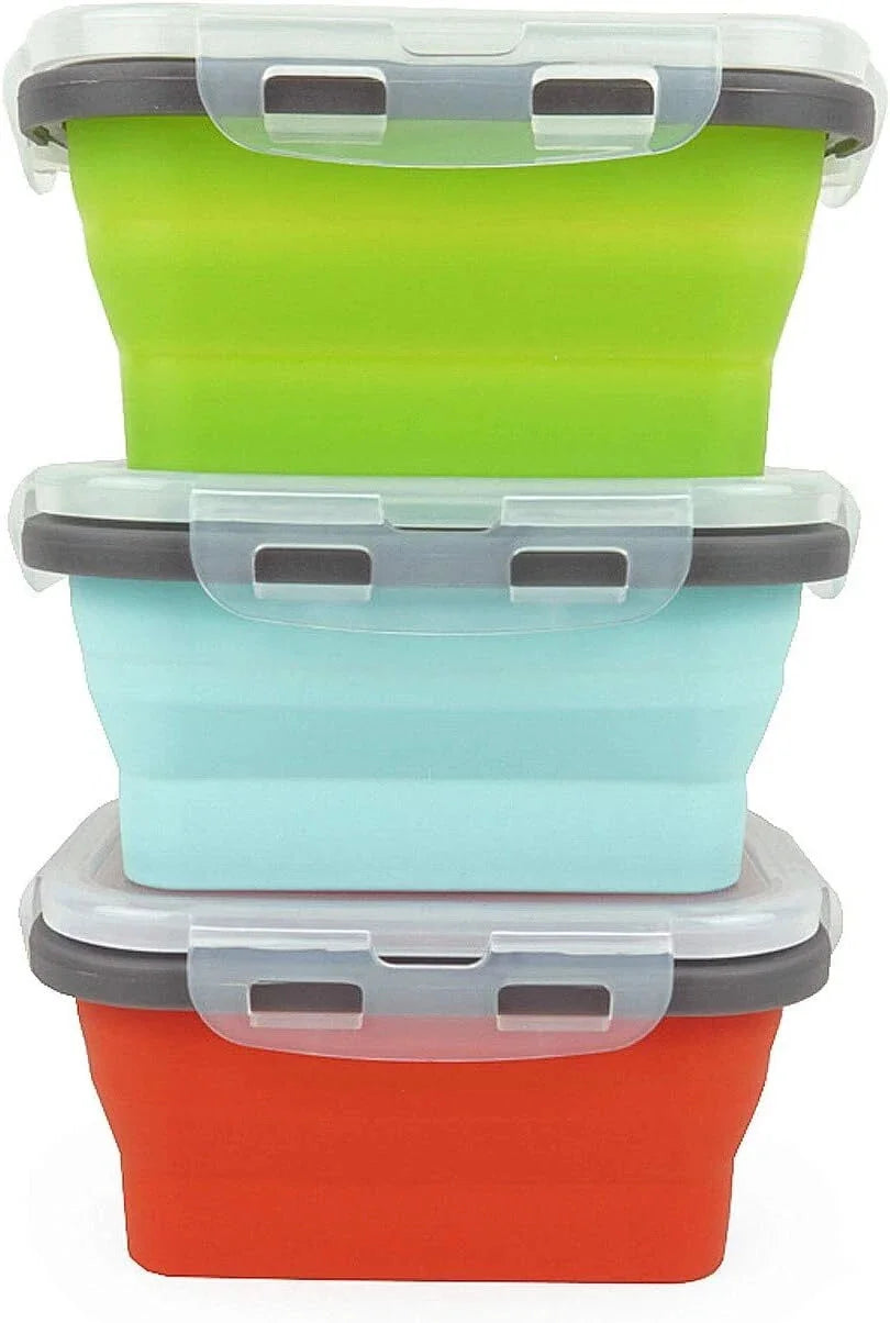 3 Piece Silicone Food Storage Containers Collapsible Silicone Bowl with  Lids 07FC0E-D4 - KOEEK [3]