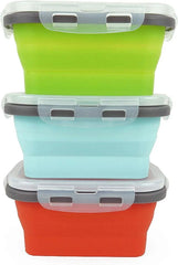3 Piece Silicone Food Storage Containers Collapsible Silicone Bowl with  Lids 07FC0E-D4 - KOEEK [3]